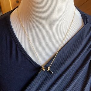 Stella & Dot Black Arc Pave pendant necklace